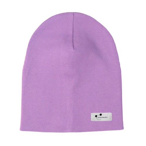 Dziecięca czapka prążkowana podwójna Minimiki krokus