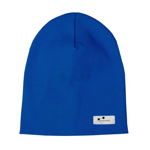 Czapka prążkowana podwójna chabrowa Minimiki