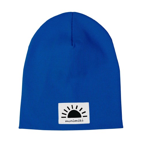 Czapka prążkowana podwójna chabrowa Minimiki zachód słońca