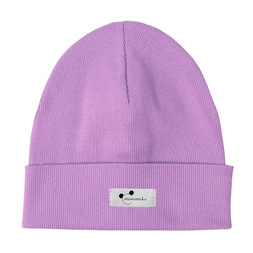 Dziecięca czapka podwójna wywijana beanie Minimiki krokus