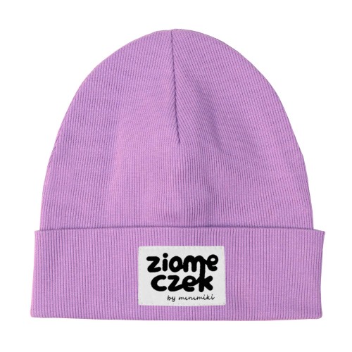 Dziecięca czapka podwójna wywijana beanie Minimiki krokus ziomeczek