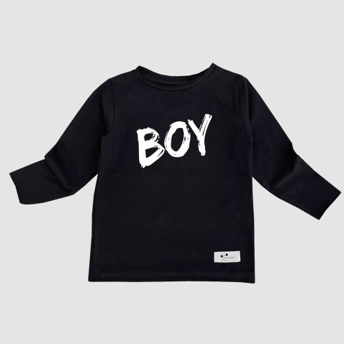 Longsleeve klasyczny czarny Boy