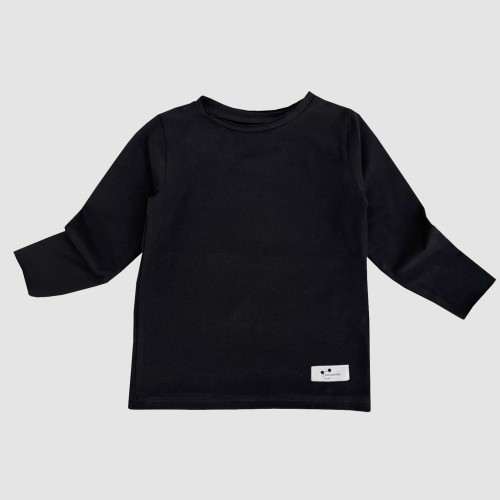 Minimiki longsleeve dziecięcy czarny Ahoj przygodo Przód