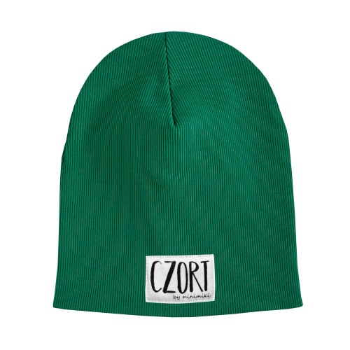 Czapka dziecięca prążek Minimiki butelkowa zieleń Czort