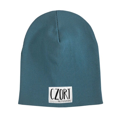 Czapka dziecięca prążek Minimiki arctic blue Czort