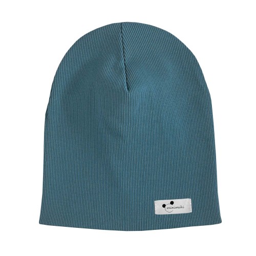 Czapka dziecięca prążek Minimiki arctic blue