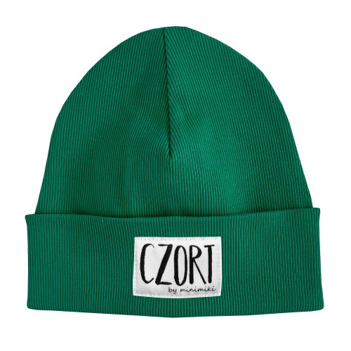 Czapka dziecięca na jesień i zimę Minimiki butelkowa zieleń Czort
