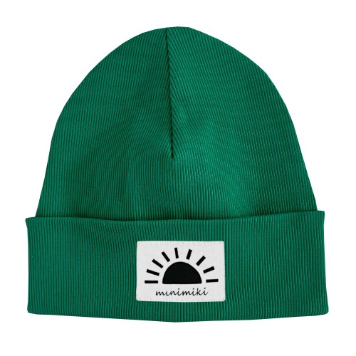 Czapka dziecięca na jesień i zimę Minimiki butelkowa zieleń Zachód słońca