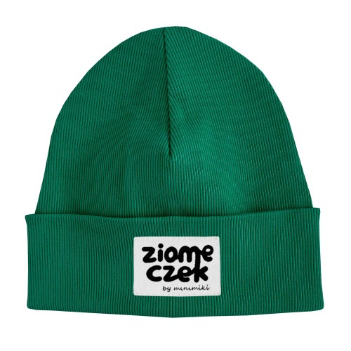 Czapka dziecięca na jesień i zimę Minimiki butelkowa zieleń ziomeczek