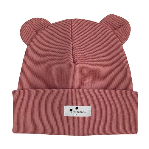 Czapka dziecięca z uszkami Minimiki strawberry cream