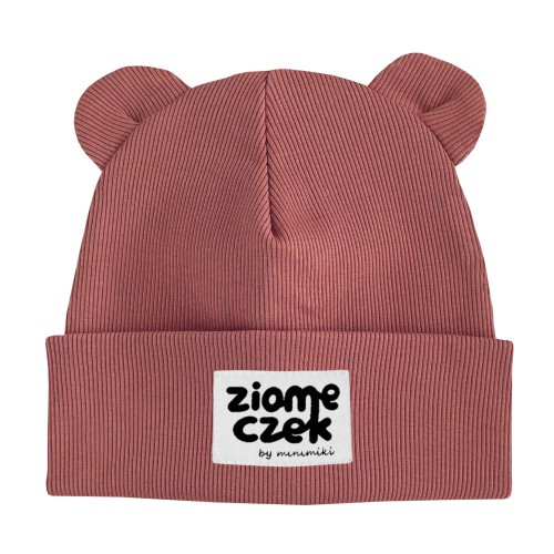 Czapka dziecięca z uszkami Minimiki strawberry cream ziomeczek