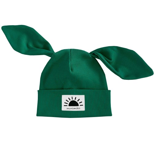 Czapka dziecięca BIBI Minimiki butelkowa zieleń zachód słońca