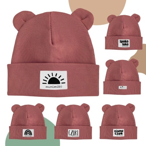 Strawberry cream czapka prążkowana z uszkami - Czort, Ziomeczek i inne metki