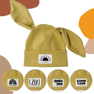 Słomkowy żółty czapka prążkowana BIBI - Czort, Ziomeczek i inne metki