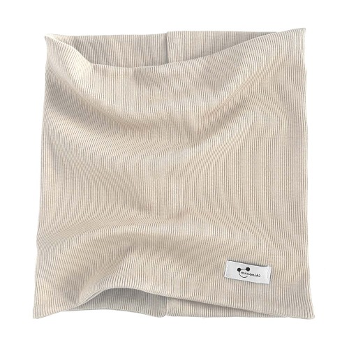 Jasny beż podwójny komin prążkowany typu tuba