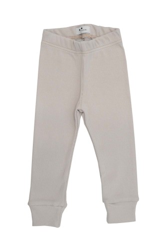 Prążkowane legginsy dziecięce Minimiki jasny beż