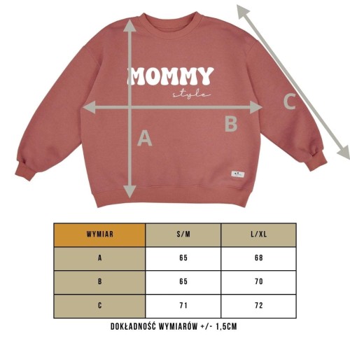 Tabela wymiarów bluza damska Minimiki