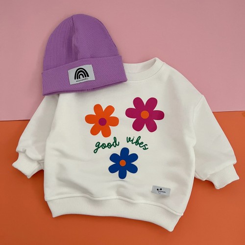 Bluza dziecięca oversize w kwiaty Minimiki