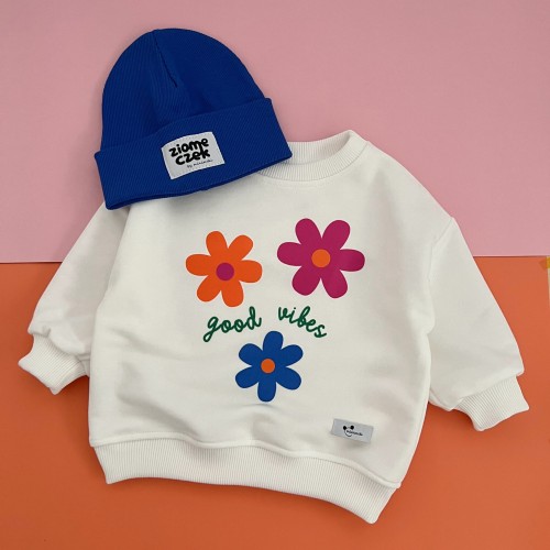 Bluza dziecięca oversize w kwiaty Minimiki