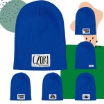 Chabrowa cienka czapka prążkowana  - Czort, Ziomeczek i inne metki