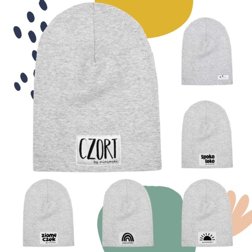 Szary melanż cienka czapka prążkowana - Czort, Ziomeczek i inne metki 