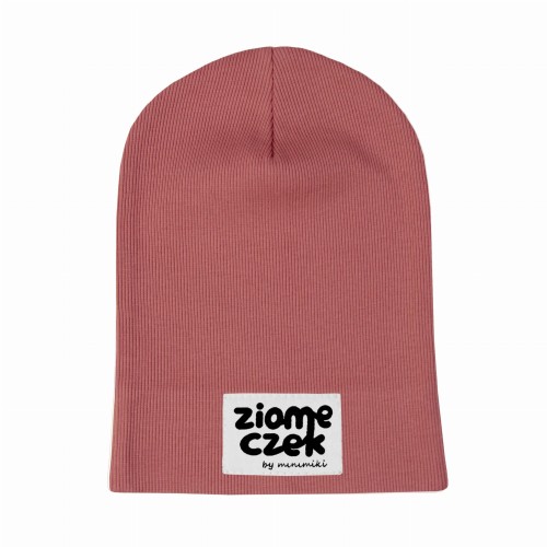 Cienka czapka dziecięca Minimiki prążek strawberry cream Ziomeczek