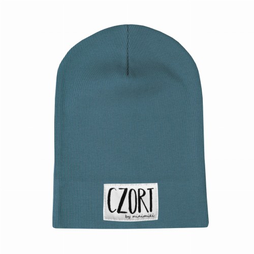Cienka czapka prążkowana dziecięca na wiosnę Minimiki arctic blue Czort