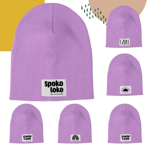 Czapka prążek podwójna Minimiki krokus