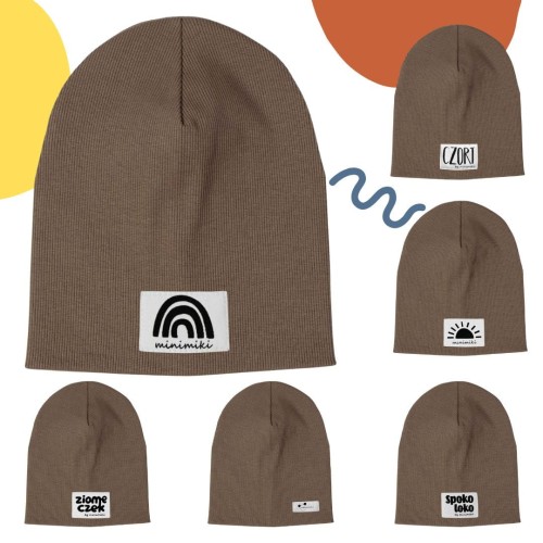 Czapka podwójna szarobrązowa Minimiki