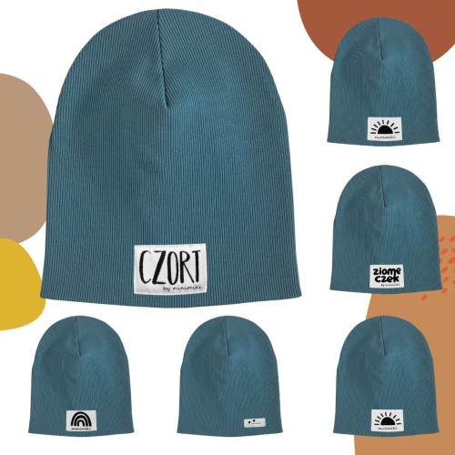 Czapka dziecięca prążek Minimiki arctic blue