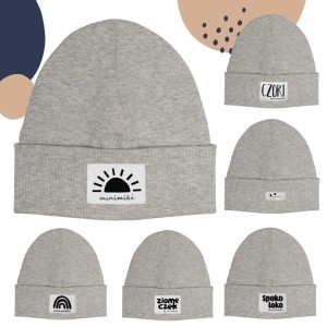 Melanż ecru czapka prążkowana beanie - Czort, Ziomeczek i inne metki