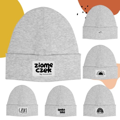 Szary melanż czapka prążkowana beanie - Czort, Ziomeczek i inne metki