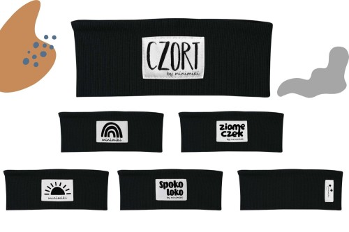 Opaska prążkowana chłopięca czarna Minimiki