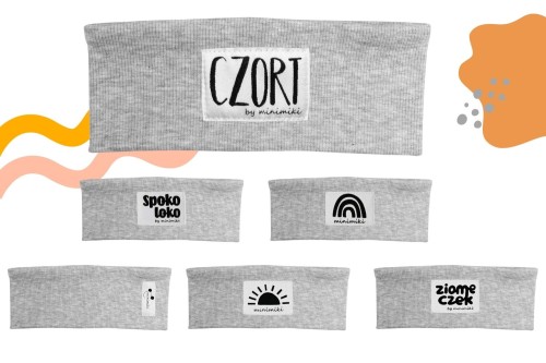 Szary melanż opaska prążkowana - Czort, Ziomeczek i inne metki