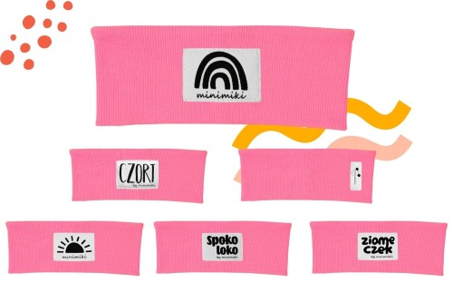 Opaska prążkowana dziecięca Minimiki candy pink