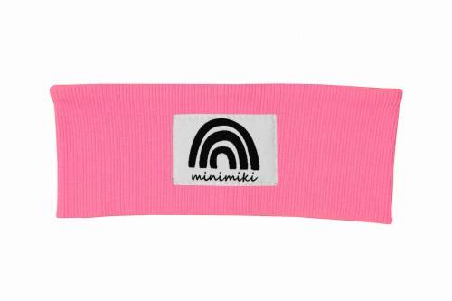 Opaska prążkowana dziecięca Minimiki candy pink Tęcza