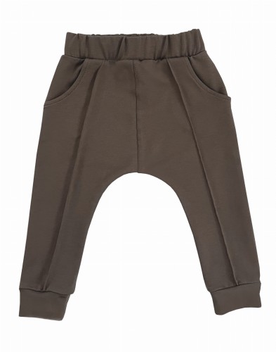 Spodnie dziecięce baggy z kantem Minimiki mocca