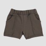 Krótkie spodenki z przeszyciami mocca