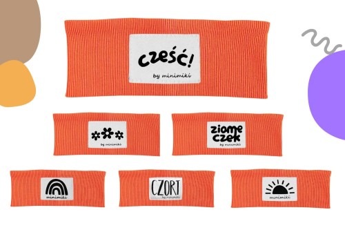 Opaska prążkowana dziecięca Minimiki electric orange
