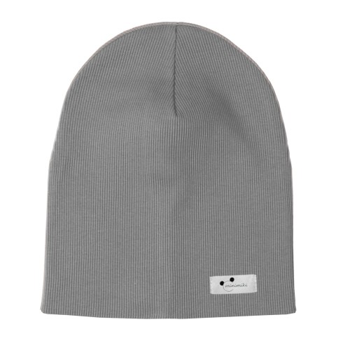 Dziecięca czapka prążkowana wiosna jesień Minimiki stalowa szara