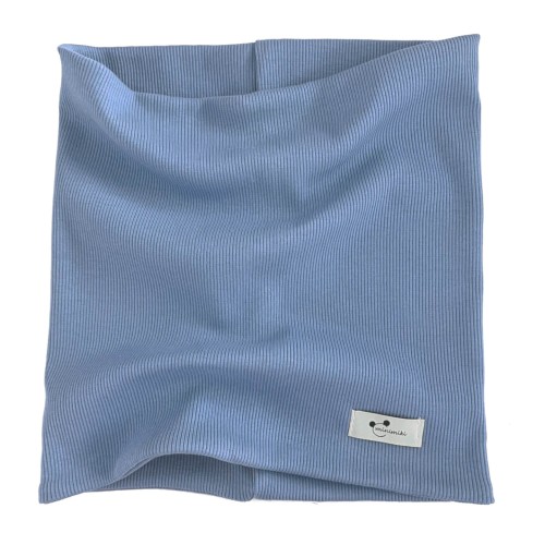 Vintage Blue podwójny komin prążkowany typu tuba 