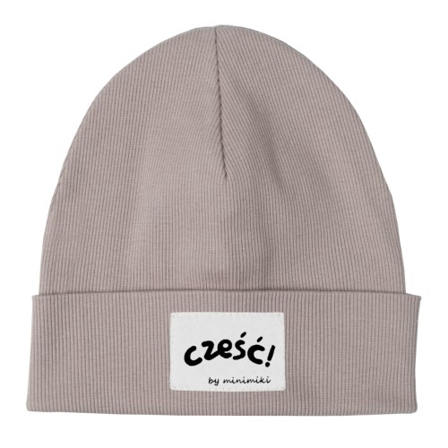 Czapka dziecięca wywijana beanie Minimiki sand beige cześć