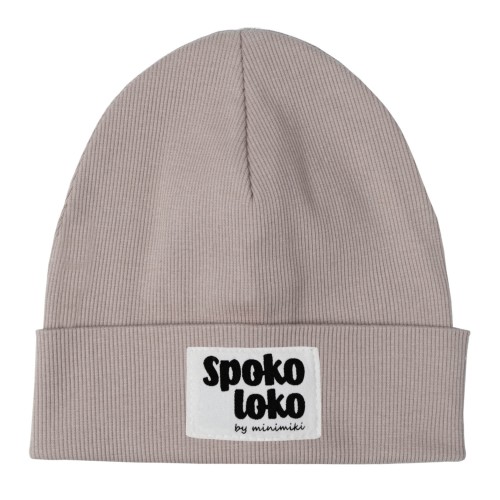 Czapka dziecięca wywijana beanie Minimiki sand beige spoko loko