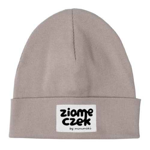 Czapka dziecięca wywijana beanie Minimiki sand beige ziomeczek