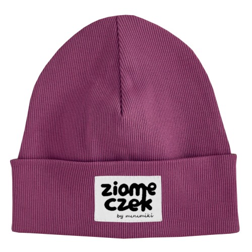 Czapka prążkowana beanie dziecięca Minimiki wrzos ziomeczek
