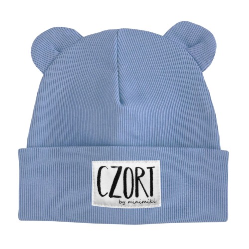 Czapka prążkowana beanie dziecięca Minimiki vintage blue czort