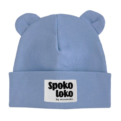 Czapka prążkowana beanie dziecięca Minimiki vintage blue spoko loko