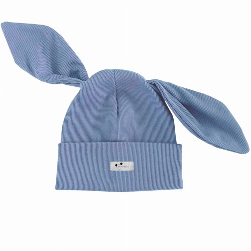 Czapka dziecięca z uszkami BiBi Minimiki vintage blue logo