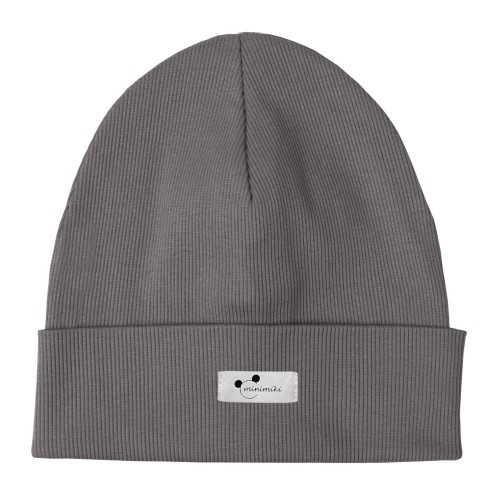 Czapka beanie prążkowana dziecięca Minimiki stone logo