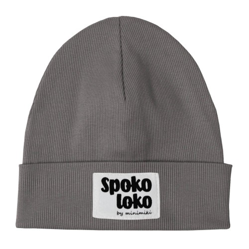 Czapka beanie prążkowana dziecięca Minimiki stone spoko loko